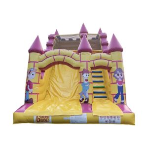Le toboggan gonflable château jaune est un choix parfait pour les fêtes et les événements estivaux.